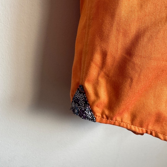 Blu by Polifroni Men's Long Sleeve Casual Dress Shirt Burnt Orange XL Flip Cuffs - Picture 4 of 16